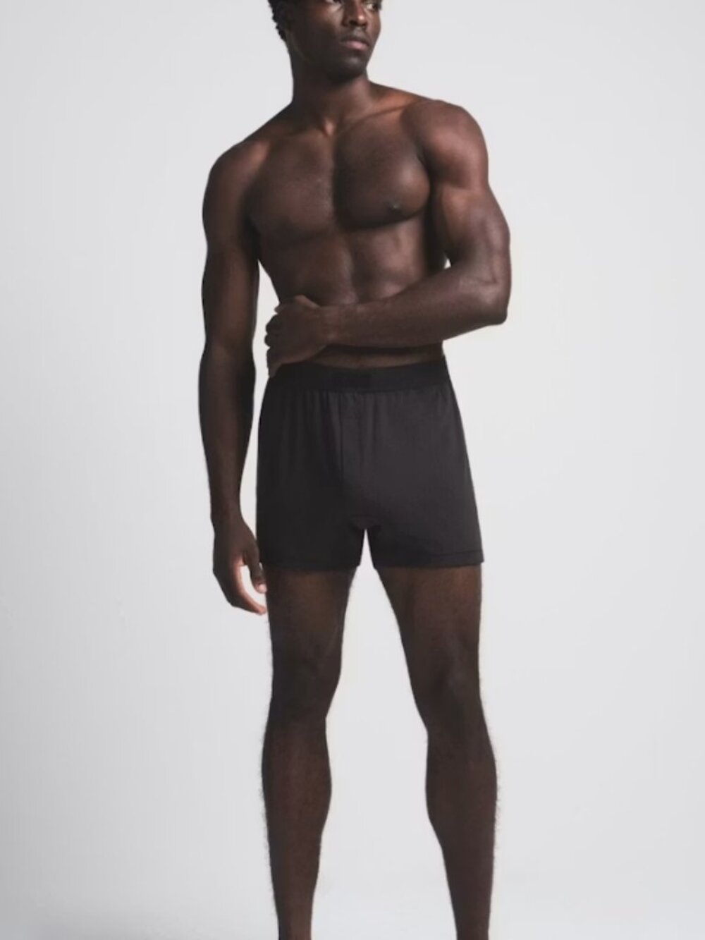 NEW SKIMS Cotton Men's Knit Boxer Shorts Onyx Black Medium NWOT